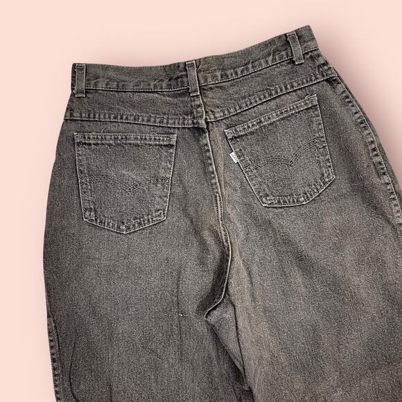 Levis Misses Jeans Black Denim Jeans Size 14 Hi Waist Vintage Made In USA - Picture 7 of 10